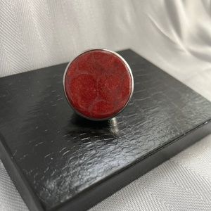 Real silver and garnet ring